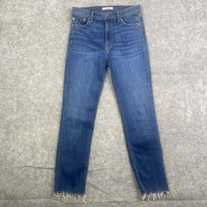 Grlfrnd Womens Slim Leg Reed Jeans Night Light Blue Cotton Size 27